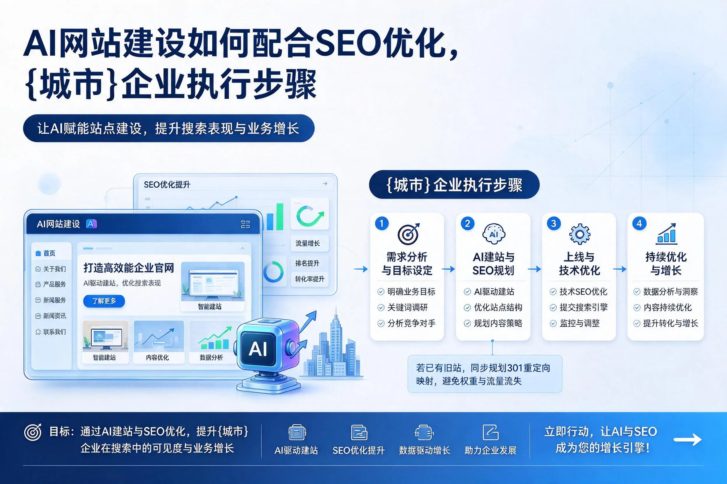 AI网站建设如何配合SEO优化，舟山企业执行步骤