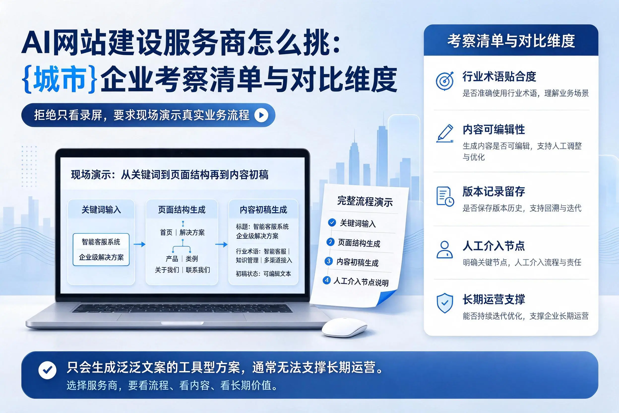 AI网站建设服务商怎么挑:舟山企业考察清单与对比维度