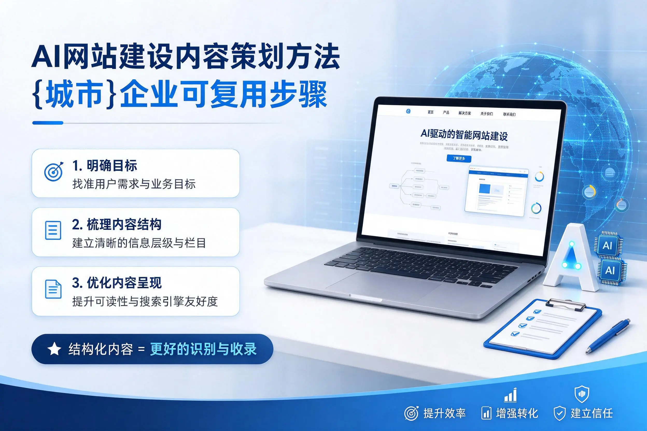 AI网站建设内容策划方法,舟山企业可复用步骤